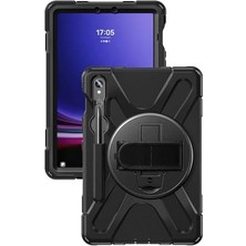 Mey İthalat Samsung Galaxy Tab S10 Lite SM-X400 ile Uyumlu Kılıf Silikon Standlı Darbe ve Şok Korumalı Ayarlanabilir Askılı Tank Tablet Kılıfı