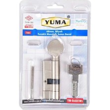 Mey İthalat Yuma Bilyalı Tuzaklı Mandallı Saten Renk Barel Çelik Kapı Göbeği 68 mm (YM-B68BTMS)