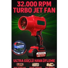 Mey İthalat 48V Kablosuz Hava Üfleyici 32.000RPM Turbo Fan Çift Bataryalı, 18.000 Mah Batarya, Bahçe ve Araç Kurutma, Şarjlı Güç Kaynağı, Taşınabilir Tasarım