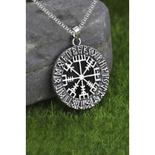 Mey İthalat Viking Rune Viking Odin Sembol Çelik Kolye DS70