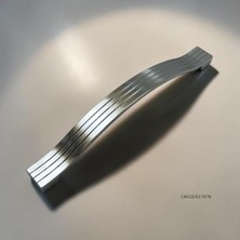 Mey İthalat Akasya Çizgili Krom Dolap Kulpu – Alüminyum Modern Mobilya Kulpu (128 Mm; 160 Mm; 192 Mm; 224 Mm) (160 Mm), 5 Adet