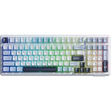 Mey İthalat F99 3 Modlu Rgb Hot Swap Mekanik Linear Graywood V3 Switch Kablosuz Makrolu Klavye Lacivert