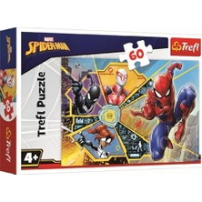 Trendexa 17372 4+ Yaş Çocuklar Için Internette 60 Parça Yapboz, Disney Marvel Örümcek Adam
