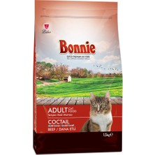 Trendexa Bonnie Sığır Etli, Yetişkin, Renkli Taneli Kedi Maması, 1.5 kg