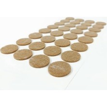 Trendexa Furndiy Sandalye Koltuk Ayağı Için Yapışkanlı Keçe Ped 24 mm x 32 Parça, Parke Zeminler Için, Çizilmeyi ve Gürültüyü Önler, Kapı Çekmece Için Sessiz Kapanma (Kahverengi, Yuvarlak)