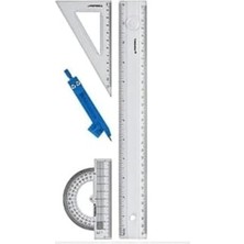Mey İthalat Yıldızlar Çizim Takımı (30 cm Cetvel+Gönye+Iletki+Pergel) Tek Ebat Şeffaf