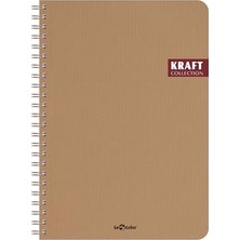 Trendexa Kraft Ofis Defter Spiralli Çizgili Kahve