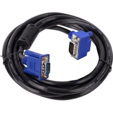 Trendexa VGA L Tipi 90 Derece Kablo 15 Pin VGA Erkek Görüntü Kablosu 5m