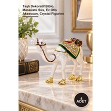 Yenilig 4 Adet Deve Figürü – Taşlı Dekoratif Biblo, Masaüstü Süs, Ev Ofis Aksesuarı, Crystal Figurine