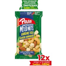 Trendexa Kavrulmuş Tuzlu Karışık Kuruyemiş, 40 G x 12 Adet, 480 G Toplam, Fındık Badem Kaju