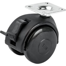 Trendexa Hts 421 Frenli Dönerli Mobilya Tekerleği 48 mm - 30 kg Taşıma Kapasiteli Tablalı Pp Plastik Iç Mekan Tekerlek, Sehpa ve Dolap Uyumlu - 4 Adet