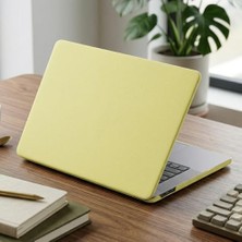 Trendexa Apple Macbook Neo 13" Inç Uyumlu Kılıf A3404 (2026) Mat Buzlu Koruyucu Sert Kapak Puslu Sarı