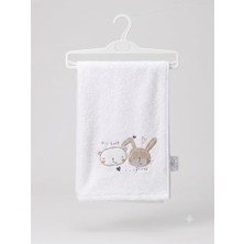 Trendexa %100 Pamuklu, Nakışlı, Hipoalerjenik Bebek Çocuk Banyo Havlusu- Yumuşak Doku, Beyaz, 85X115 cm (Sevimli Dostlar)