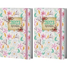 Trendexa Halk Kitabevi Yaz Bahçesi 2023 Ajanda, 13.5X21 Cm, 128 Sayfa, Ciltli 2'li Paket