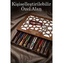 Trendexa Kişiselleştirilebilir Ahşap Tesbih Kutusu Tek Katlı– Isim Yazılı Tesbih (Ince Tesbihler Için Ideal) Saklama Kutusu – 27X21 cm