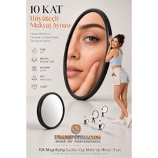 Trendexa 10X Büyüteçli Makyaj Aynası - Çift Vantuzlu Kristal Akrilik 9 cm Taşınabilir Seyahat Tipi Büyüteçli Ayna, Hassas Epilasyon, Gözenek ve Siyah Nokta Temizleme Aynası 723340