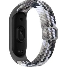 Trendexa Xiaomi Mi Band 7 ile Uyumlu Akıllı Bileklik Örgü Kordon, Renkli Siyah