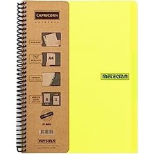 Trendexa Capricorn Neon Serisi, A4,6 Konulu (3 Kareli, 3 Çizgili) 180 Yaprak Pp Kapaklı Spiralli Defter, Sarı