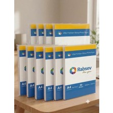 Trendexa Rabsev Ultra Premium Parlak Fotoğraf Kağıdı A4,260G/M2, Yüksek Parlaklık, Anında Kuruyan, 200 Yaprak (10 Paket x 20 Yaprak)