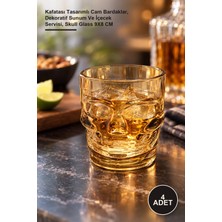 Yenilig 4 Adet Cam Kurukafa Bardak Seti – Kafatası Tasarımlı Cam Bardaklar, Dekoratif Sunum ve Içecek Servisi, Skull Glass 9x8 cm