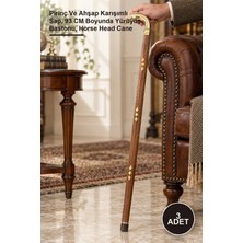Yenilig 3 Adet At Büstü Baston – Pirinç ve Ahşap Karışımlı Sap, 93 cm Boyunda Yürüyüş Bastonu, Horse Head Cane