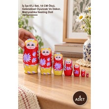 Yenilig 4 Adet Ahşap Matruşka – Iç Içe 6'li Set, 14 cm Ölçü, Geleneksel Oyuncak ve Dekor, Matryoshka Nesting Doll