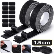 Şanal Cırt Bant 1.5 cm – 5 Metre Siyah Hook & Loop – Güçlü Tutuculuk – Tekstil, Kablo Düzenleme, Ev & Ofis Kullanımı (Siyah) (Ürünün Arkası Yapışkanlı Değildir)- (Dişi ve Erkek Ayrı Ayrı Yollanmaktadır)