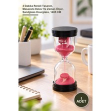 Yenilig 1 Adet Kum Saati – 3 Dakika Renkli Tasarım, Masaüstü Dekor ve Zaman Ölçer, Sandglass Hourglass, 14X5 cm