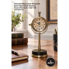 Yenilig 2 Adet Masa Üstü Pirinç Saat – Dekoratif Masa Saati Masaüstü Saat Table Clock Desktop Clock Ofis ve Ev 15X7 cm