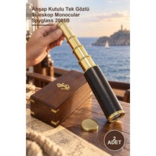 Yenilig 2 Adet Pirinç Dürbün – Ahşap Kutulu Tek Gözlü Teleskop Monocular Spyglass 2005B