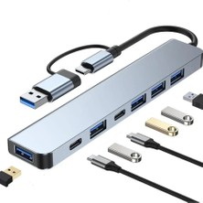TKÇ Kompakt 7 Fonksiyonlu Type-C USB Çevirici