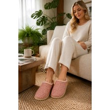 Monalisa Home Pembe %100 Alt Taban ve Üstü Keçe 36-37 Numara Ev İçi Terlik