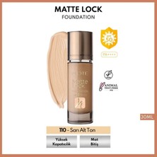 Note Matte Lock Foundation SPF50 Yoğun Kapatıcı Mat Bitişli Fondöten 110 Pure Beige