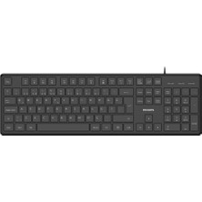 Philips Phılıps SPK6248B, USB Kablolu, Türkçe Q, Multimedya Klavye (Siyah)