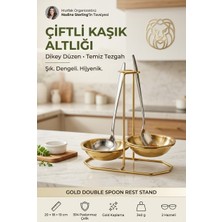 Transformacion Gold Çiftli Kepçe Kaşık Altlığı Dikey Tezgah Üstü Kaşıklık Standı 18/10 304 Paslanmaz Çelik 723676
