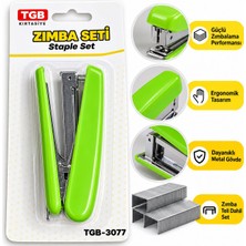Tgb Zımba Seti TGB-3077 Yeşil Ergonomik Metal Gövdeli Zımba Makinesi