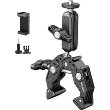 Aydogan's Süper Kelepçe 3 "çift Ballhead Sihirli Kol, Soğuk Ayakkabı, 1/4" 3/8" Konular, Telefon/aksiyon Kamera Montaj Adaptörü Masa Tripod Tüp Crossbar Gimbal Çubuklar Için Smallrig Gopro Djı, ST83 ile