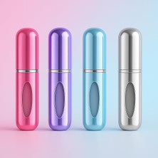Aydogan's Mini Doldurulabilir Parfüm Şişesi – Taşınabilir Seyahat Boy Atomizer Cep Sprey Seti, Pompalı Dolum Kabı, Kompakt, Sızdırmaz ve Dayanıklı Tasarım (Modern, Gümüş)