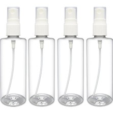 Aydogan's Şeffaf Plastik Sprey Şişe, 100 Ml, 4 Adet, Beyaz Pompalı