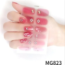Aydogan's Tırnak Oje Sticker Nail Art Set MG823, Çiçek Desenli 12'li