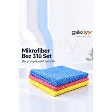 Galeriyo 3'lü Mikrofiber Temizlik Cam Ayna Bezi 40CM X40 cm