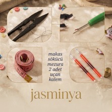 Jasminya Terzi Başlangıç Seti Iplik Temizleme Makası Mezura Iplik Sökücü 2 Adet Uçan Kalem