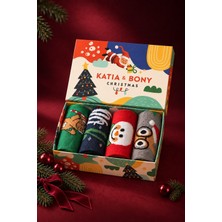 Katia & Bony Unisex 4'lü Paket Yılbaşı Kutulu Soket Çorap