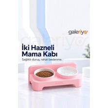 Galeriyo Iki Hazneli Mama Kabı Pembe