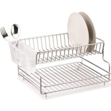 Geseus Home Iki Katlı Tabaklık Bulaşıklık Krom Şeffaf KB005