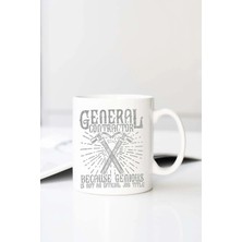 Meschain Meschaın General Contractor Distressed Baskılı 330 ml Porselen Kupa Bardak (123772-1)
