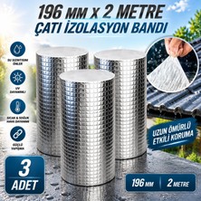 Nzb (3 Adet) Çatı Izolasyon Bandı 196 mm 2 Metre Su Sızdırmazlık Geçirmezlik Yalıtım Çamur Tamir Çatlak Boru Bant