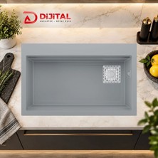 Real Stone Likya 75,5X47 cm Gri Granit Mutfak Eviyesi