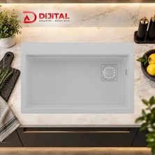 Real Stone Likya 75,5X47 cm Beyaz Granit Mutfak Eviyesi