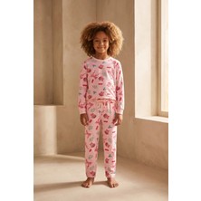 Katia & Bony Kız Çocuk Dear Santa Candy Pijama Takımı Pembe